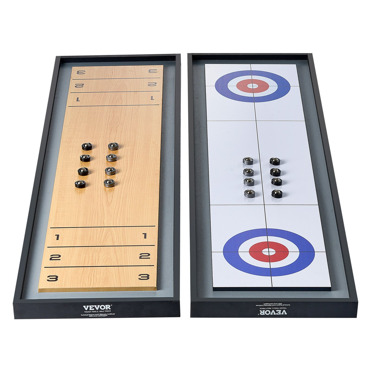 VEVOR 45" Shuffleboard and Curling 2 in 1 Board Game Portable Tabletop Set