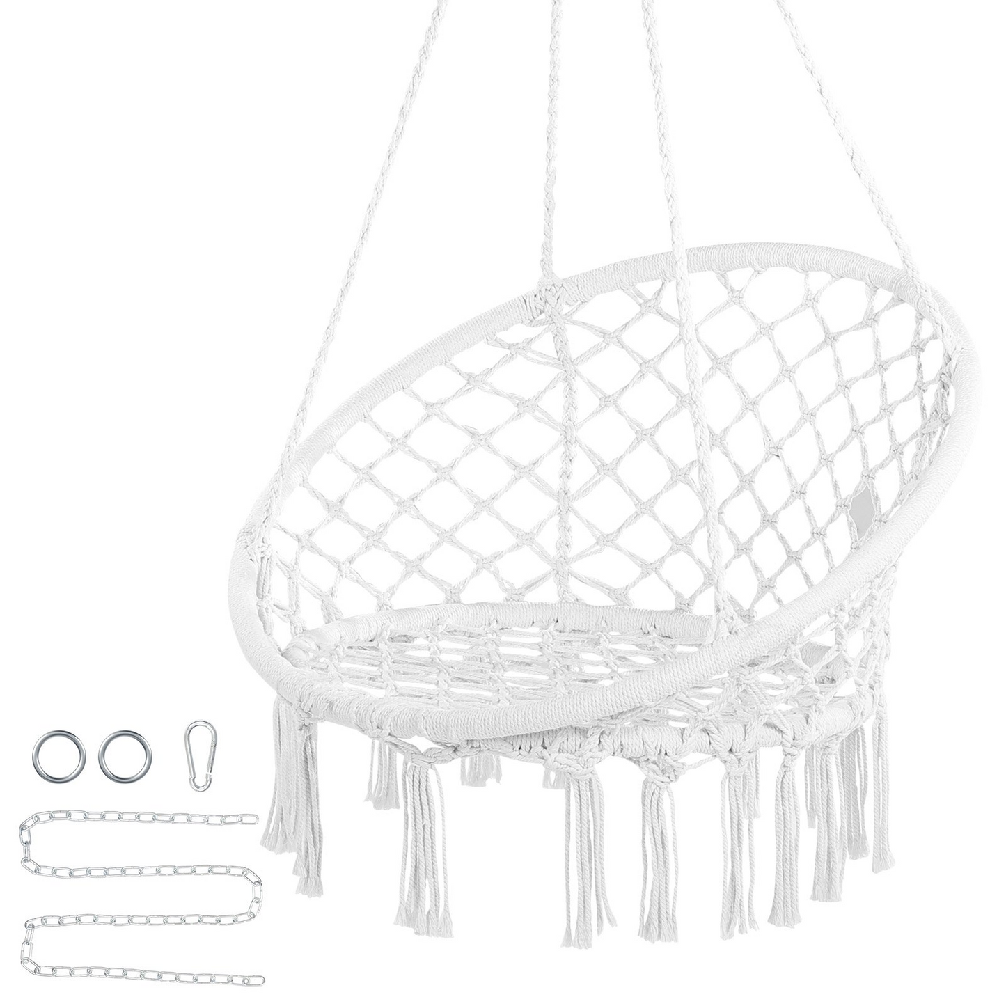 VEVOR Hammock Hanging Swinging Chair Macramé Hanging Chair for Indoor & Outdoor