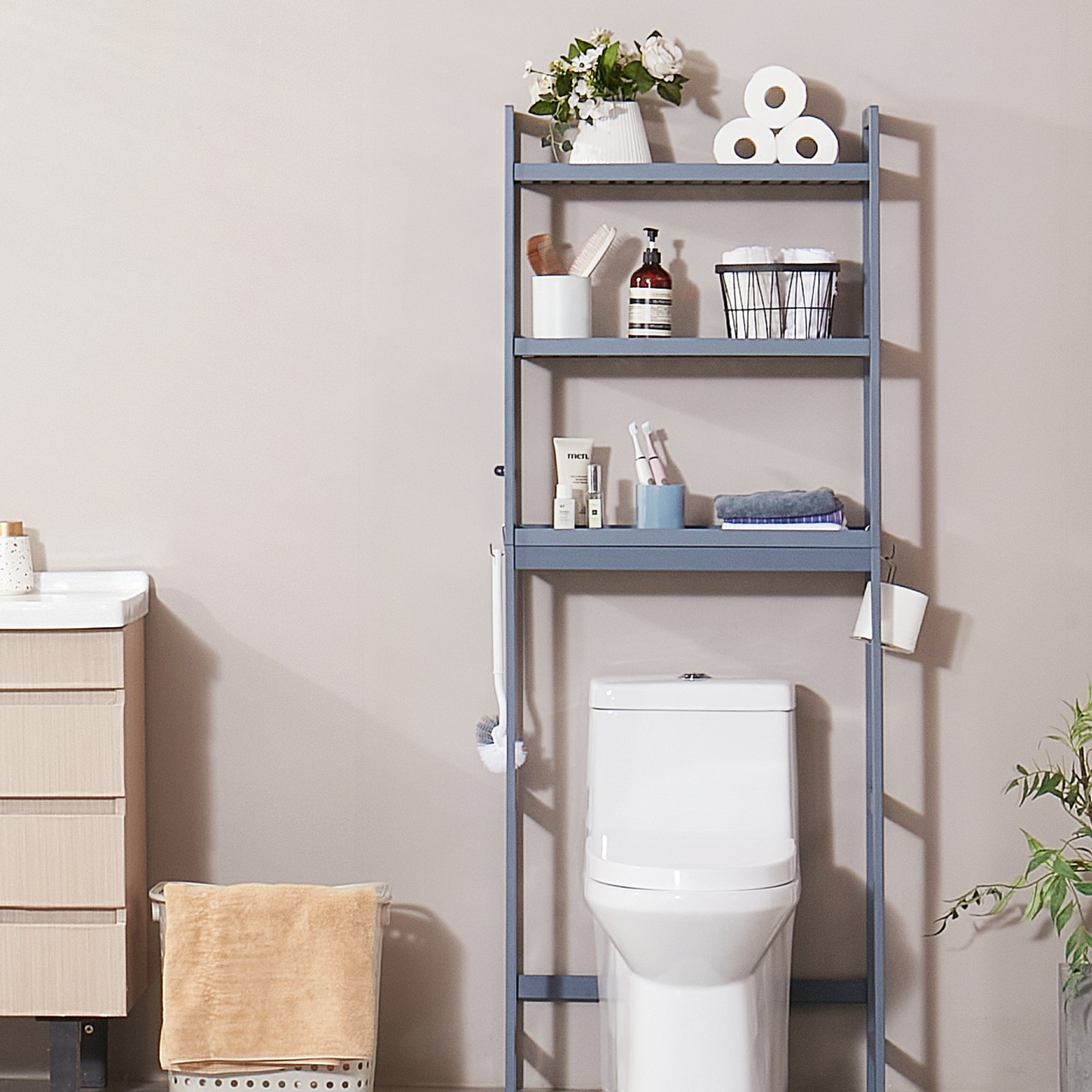 VEVOR Over the Toilet Storage 3-Tier Bathroom Shelf Rack Space Saver Organizer