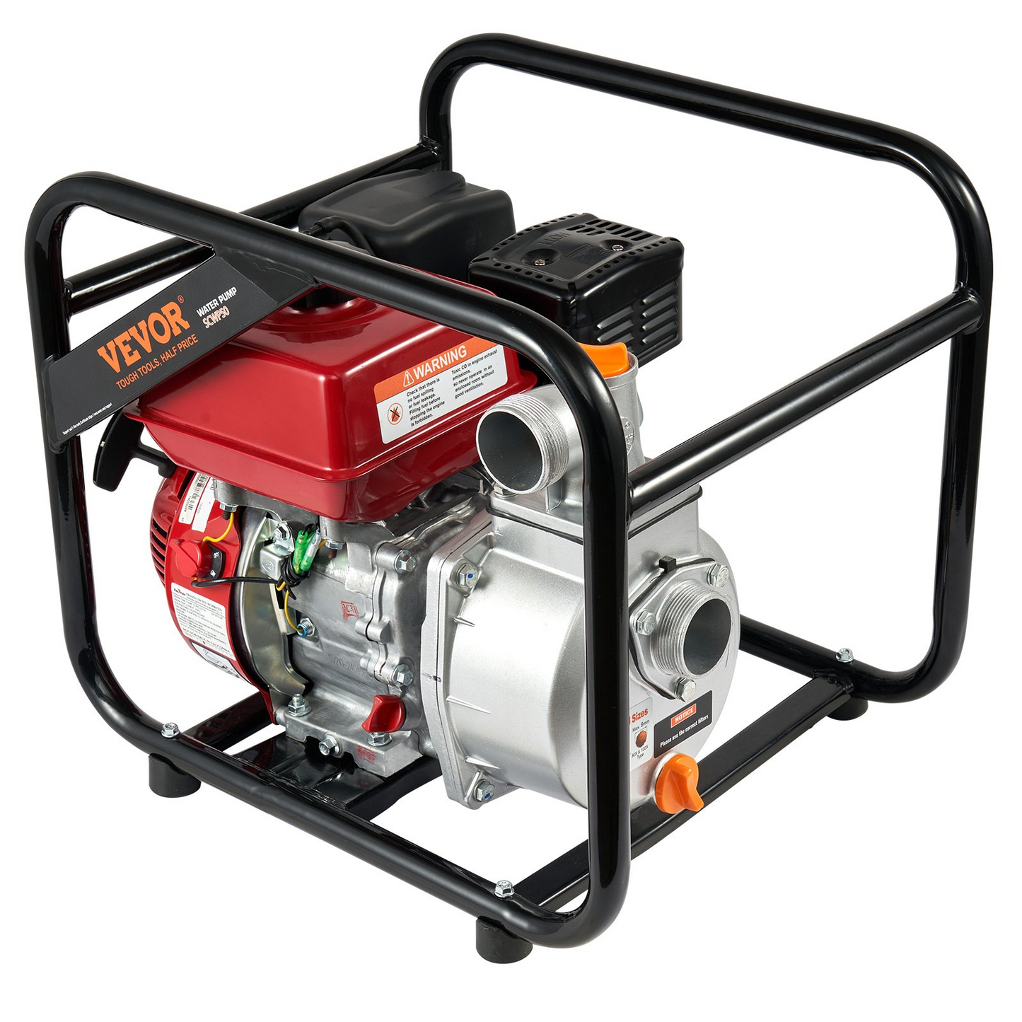 VEVOR Gasoline Engine Water Pump Gas Powered Water Transfer Pump 2" 7HP 4-Stroke