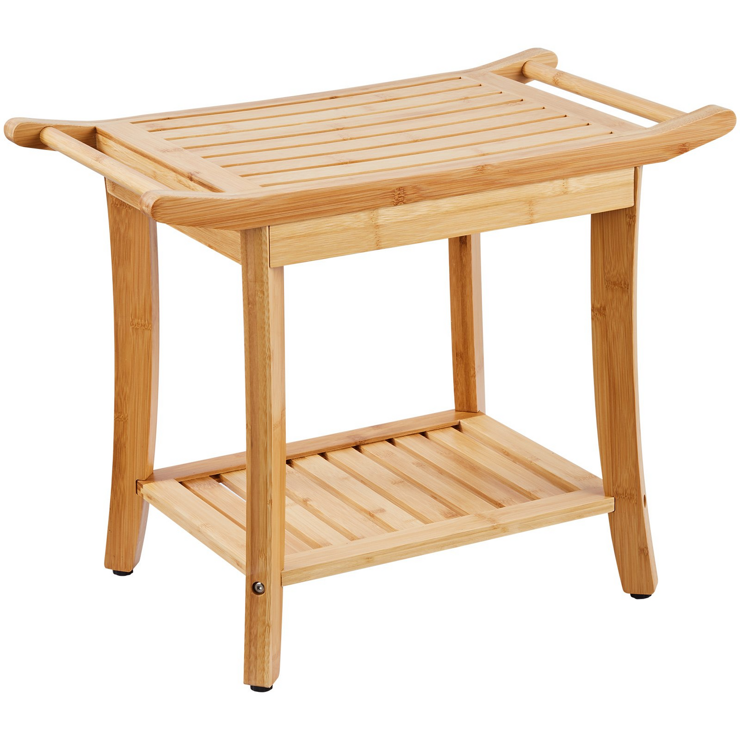 VEVOR Bamboo Shower Bench 24 x 13.8 x 18.9 in Shower Stool Chair for Bathroom