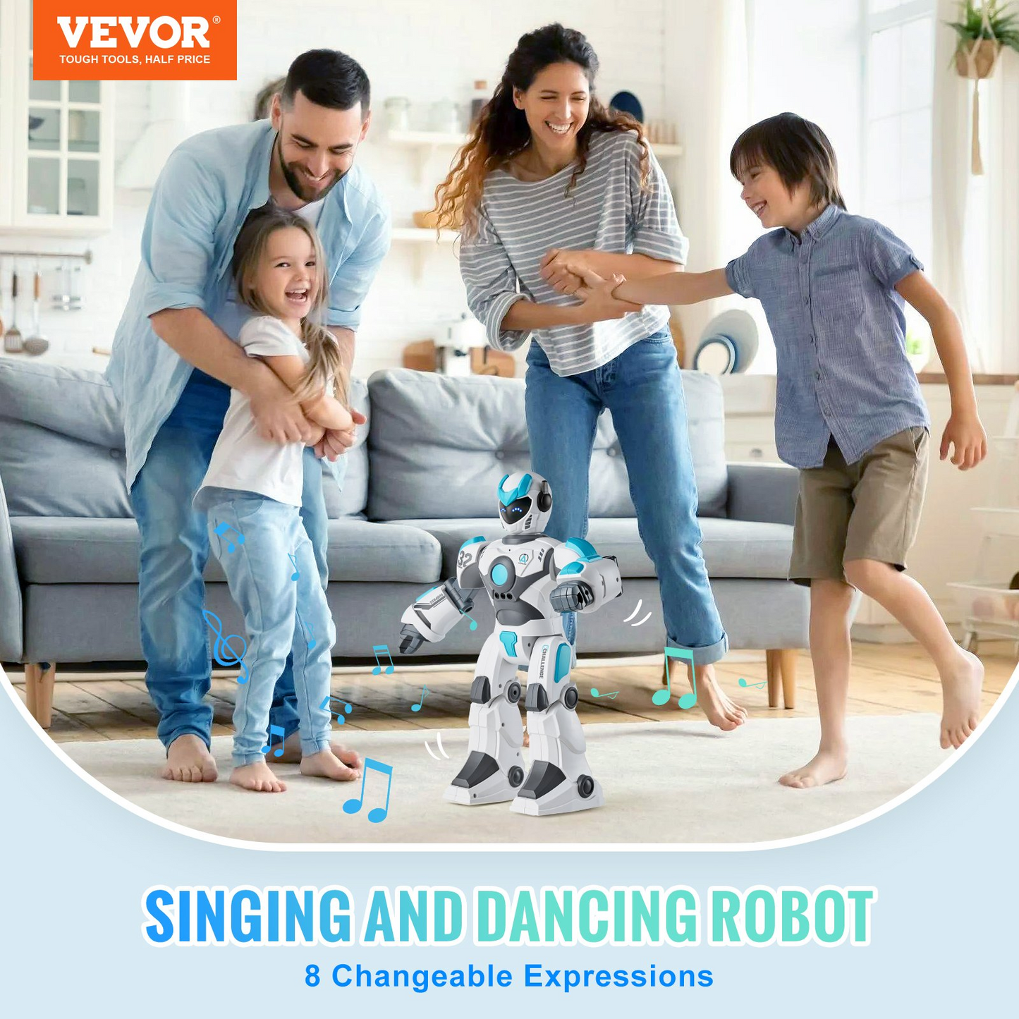 VEVOR RC Robot Toy Talking Dancing Gesture and Voice Remote Control Programmable