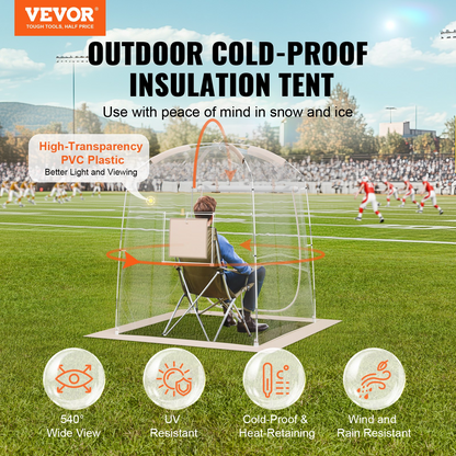 VEVOR Sports Tent Instant Tent Shelter Weather Proof 1 Person Clear Bubble Tent