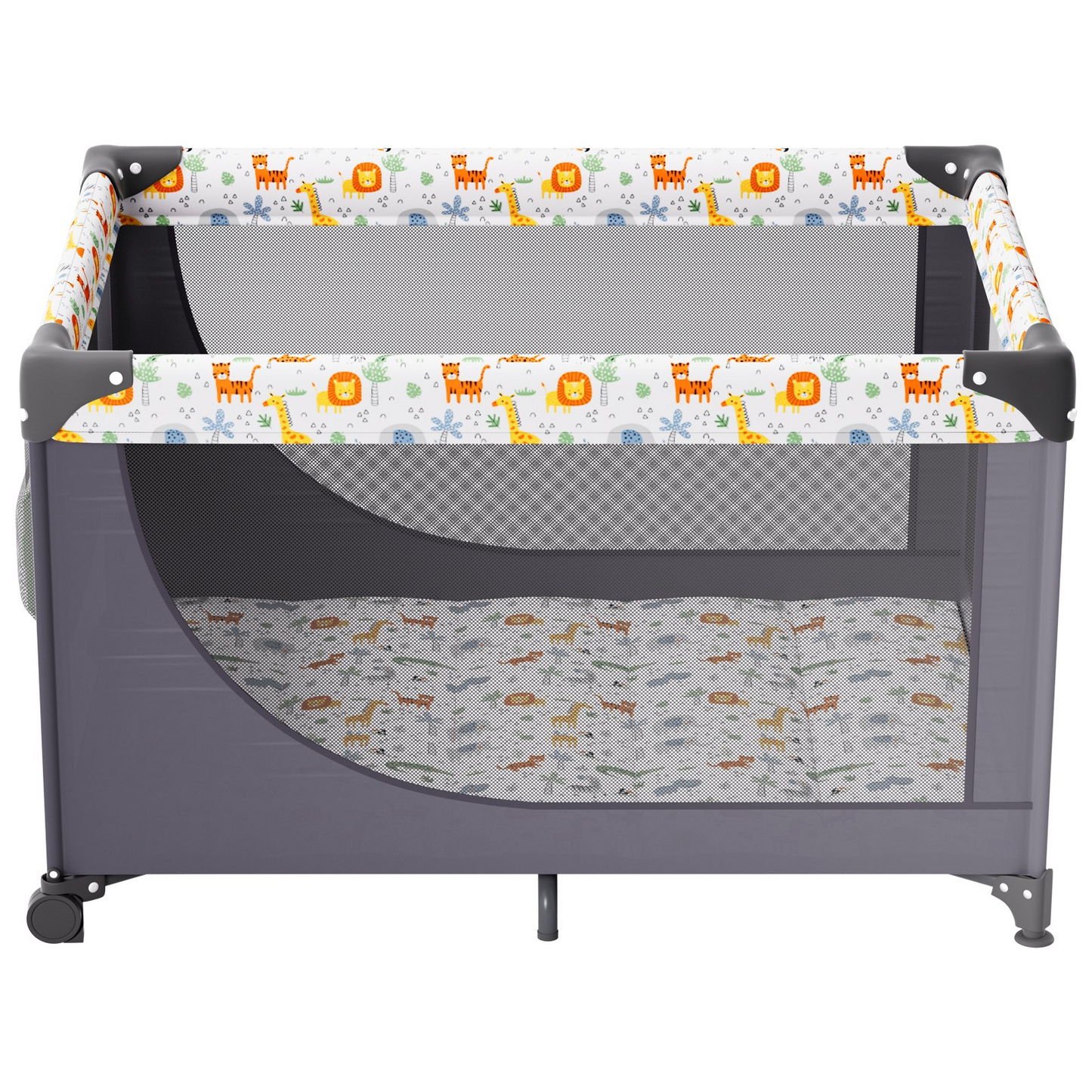 VEVOR Baby Playpen Quick-Folding Portable Baby Toddler Fence Play Yard & Wheels