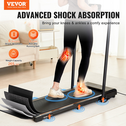 VEVOR Walking Pad Under Desk Treadmill with Handle Bar for Home Office