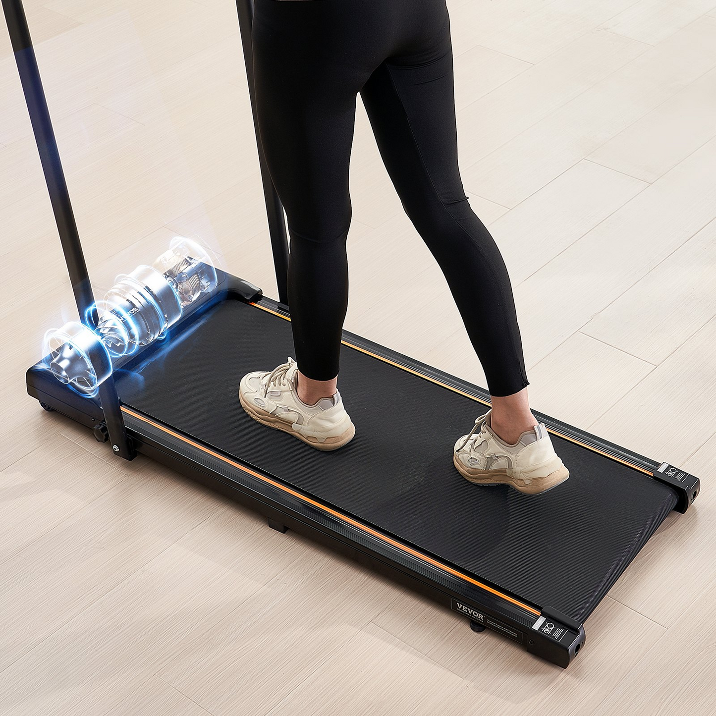 VEVOR Walking Pad Under Desk Treadmill with Handle Bar for Home Office