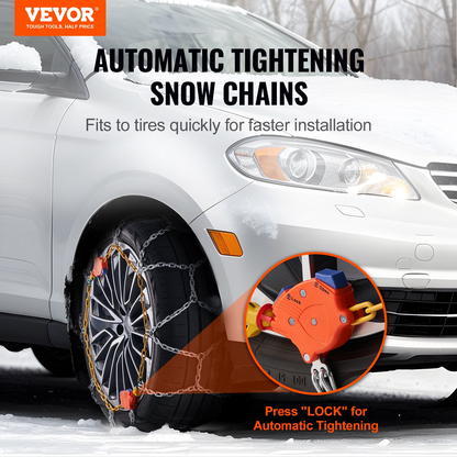 VEVOR Auto Tightening Snow Chains Diamond Mesh Anti-slip Traction Wheel Chains