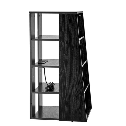 VEVOR 5 Tiers AV Media Stand Height-Adjustable Wooden Audio-Video Media Stand