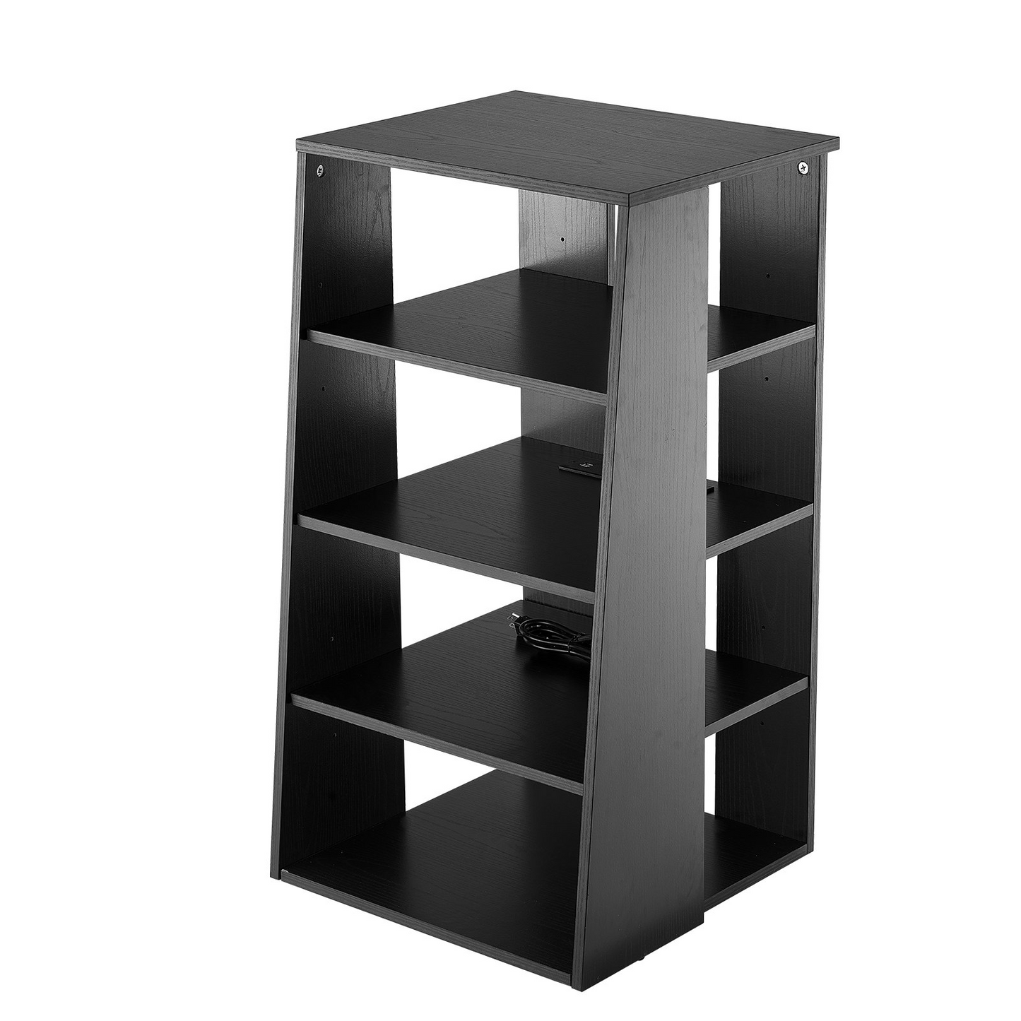 VEVOR 5 Tiers AV Media Stand Height-Adjustable Wooden Audio-Video Media Stand