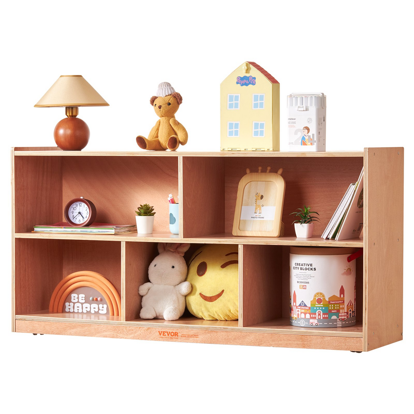 VEVOR Storage Shelf Tray Cabinet 5-Section Cubby Storage 2-Shelf for Home School, Kid Cubby Lockers