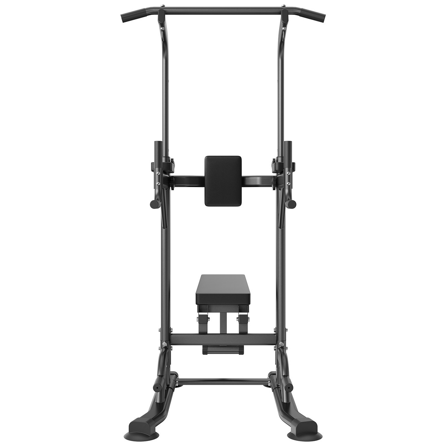 VEVOR Power Tower with Bench, 10-Level Height Adjustable Pull Up Bar Stand Dip Station & Detachable Bench, Multi-Function Home Gym Strength Training Fitness Equipment with Backrest, Elbow Pads, 440LBS