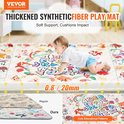 VEVOR 50"x50" Baby Play Mat Kids Crawling Floor Playmat Soft Thickened Mat