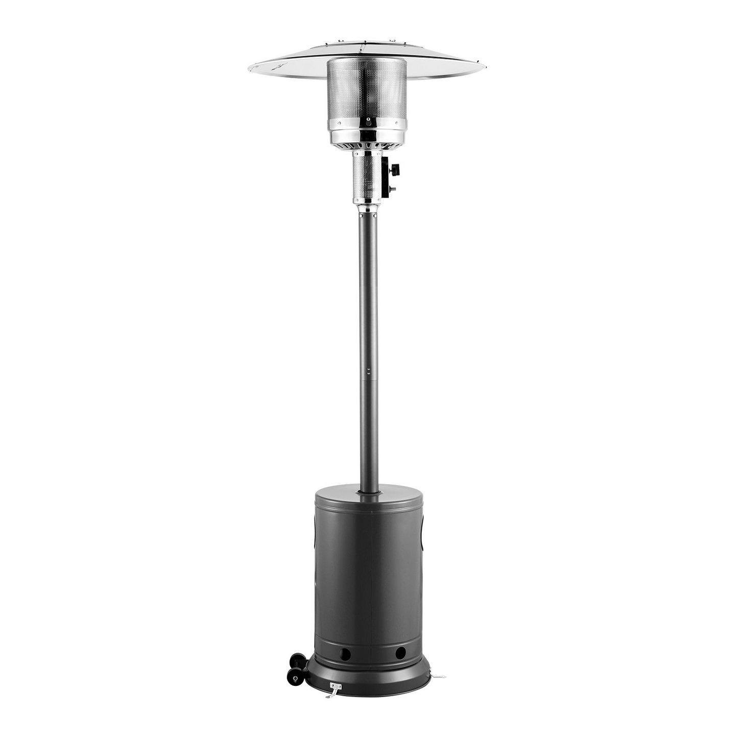 VEVOR Propane Patio Heater 50000BTU Tall Hammered w/Wheels Outdoor Silver Gray