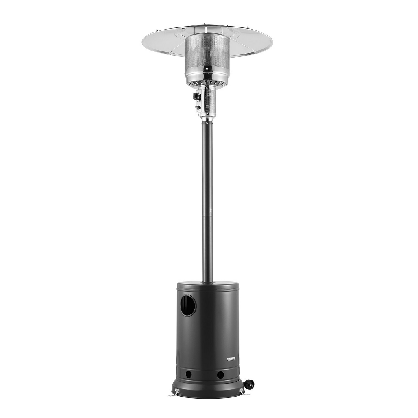 VEVOR Propane Patio Heater 50000BTU Tall Hammered w/Wheels Outdoor Silver Gray