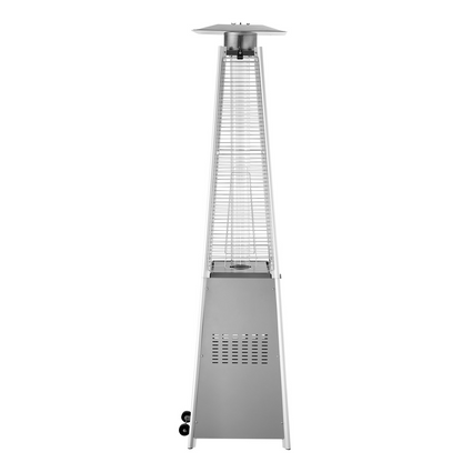 VEVOR 48000BTU Propane Patio Heater, Pyramid Design with Wheels, Silver