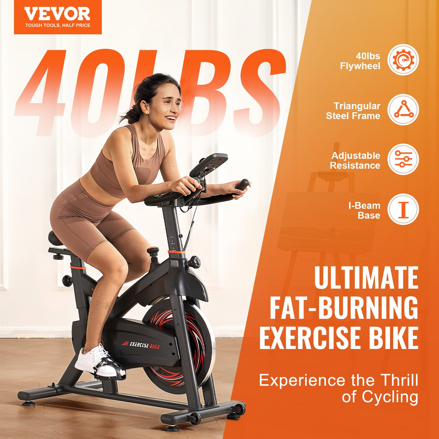 VEVOR Exercise Bike Magnetic Resistance Stationary Bike Indoor Cycling Bike