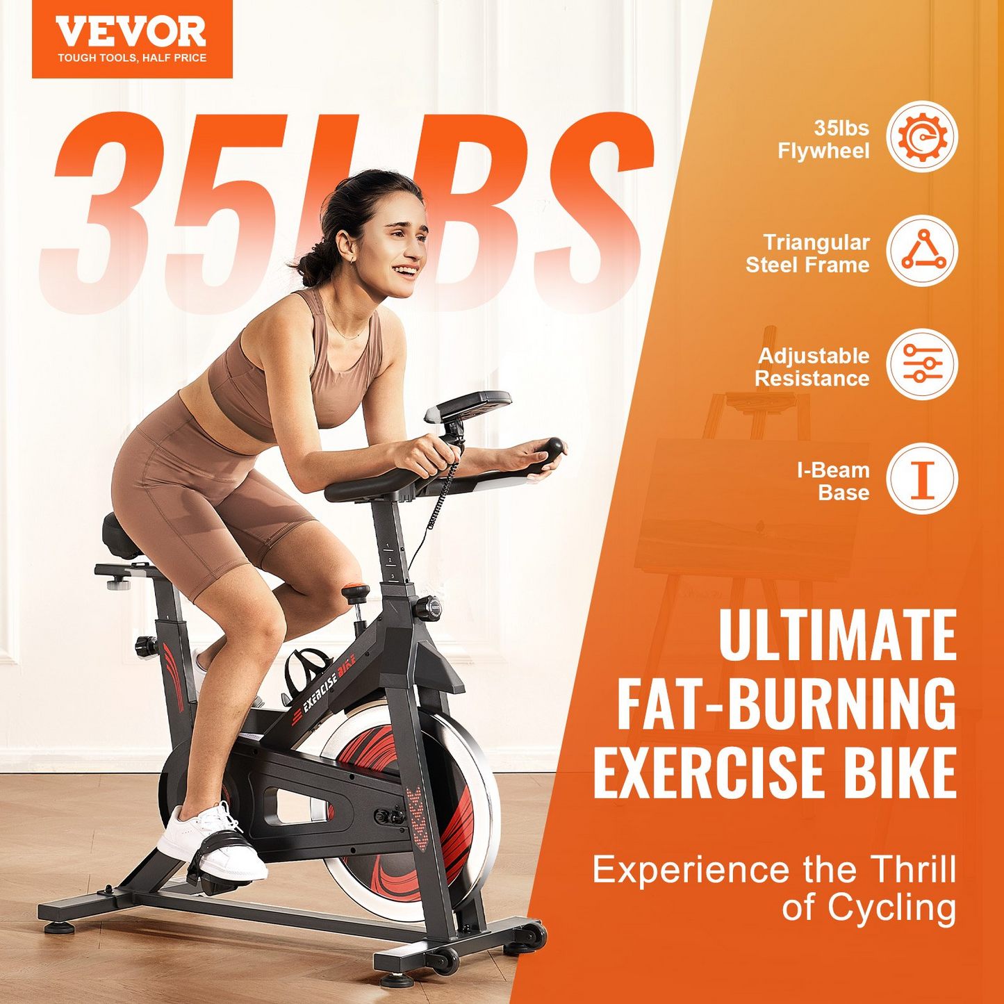 VEVOR Exercise Bike Magnetic Resistance Stationary Bike Indoor Cycling Bike