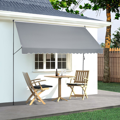 VEVOR 178"x47" Retractable Patio Awning, UV Protection & Adjustable Sunshade