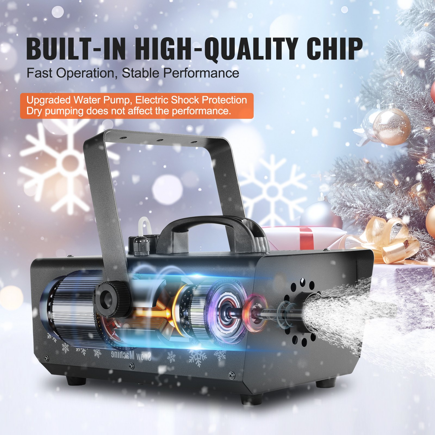 VEVOR Snow Machine 650W Handheld Hanging Snow Making Machine for Holidays