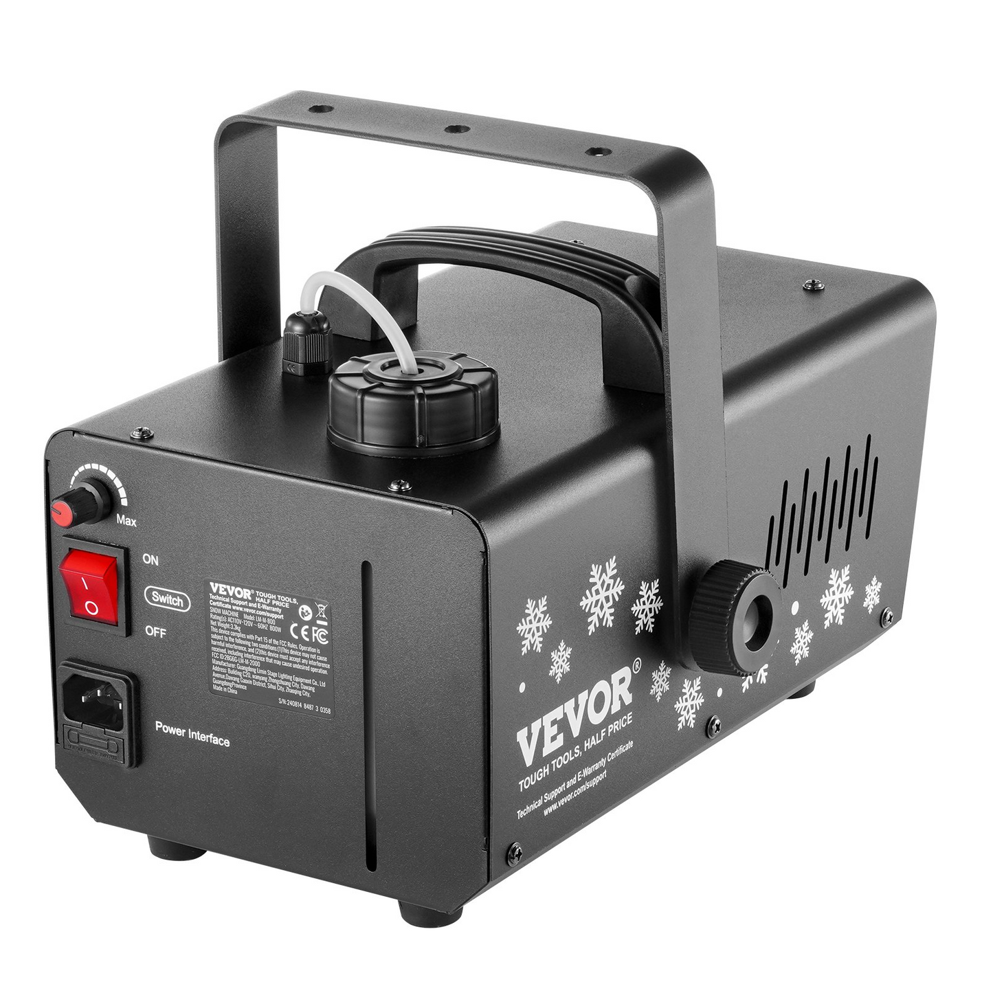 VEVOR Snow Machine 800W Handheld Hanging Snow Maker with LED Light for Holidays