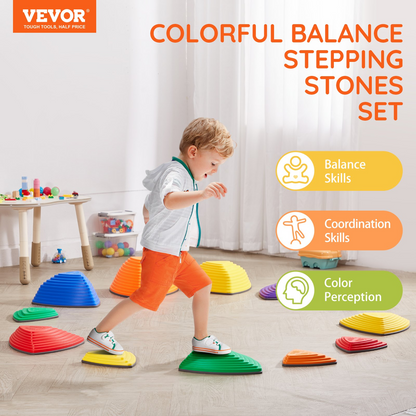 VEVOR Kids Balance Stepping Stones Sensory Obstacle Course 12 PCS Outdoor Indoor