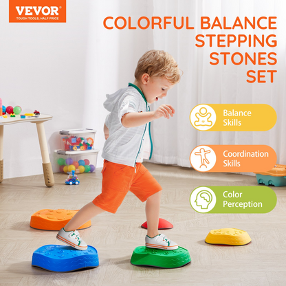 VEVOR Kids Balance Stepping Stones Sensory Obstacle Course 5 PCS Outdoor Indoor