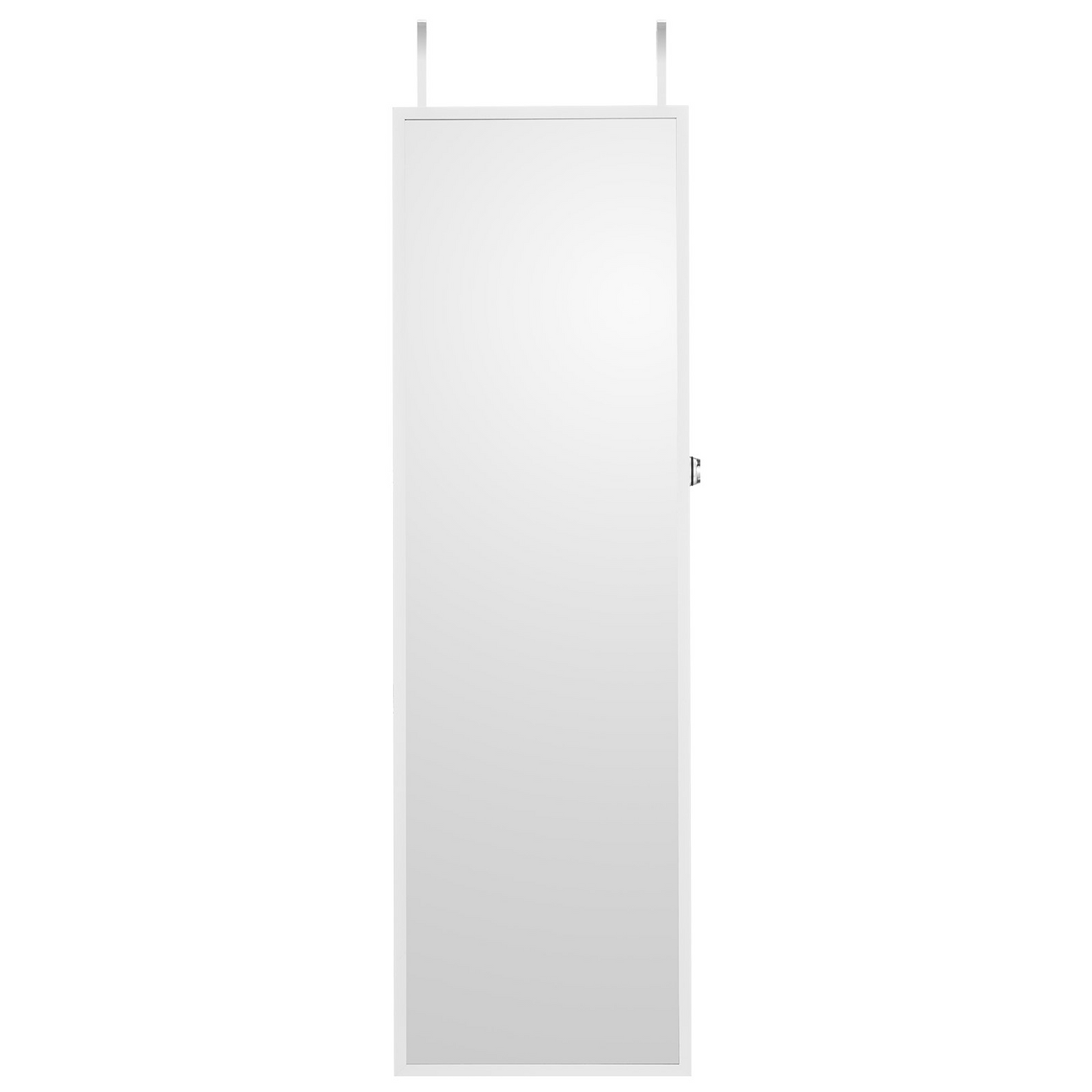 VEVOR Mirror Jewelry Cabinet 47.05in Lockable Wall or Door Mounted Armoire White