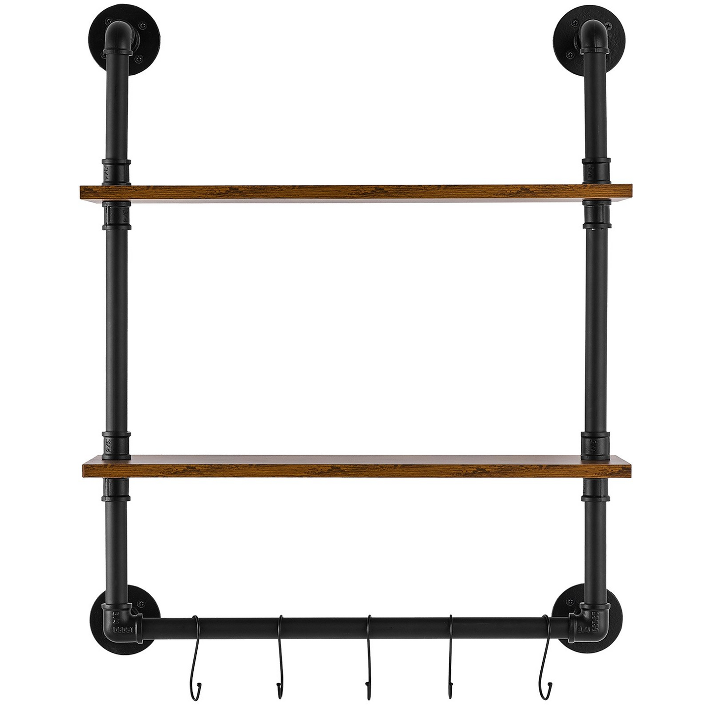 VEVOR Industrial Pipe Shelf 2 Tier 24x7.87in Wall-Mount for Kitchen Bedroom