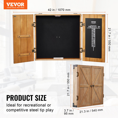 VEVOR Solid Wood Dartboard Cabine Official Size (Dartboard Not Included)