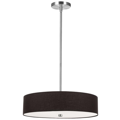 4LT Incandescent Pendant PC, Black Shade - Modern Lighting for Foyers, Living Rooms, and Kitchens