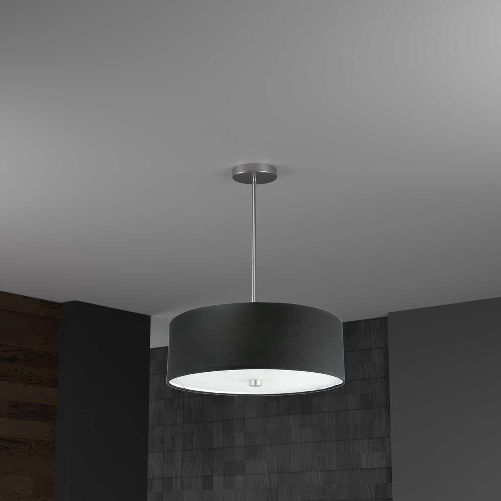 4LT Incandescent Pendant PC, Black Shade - Modern Lighting for Foyers, Living Rooms, and Kitchens