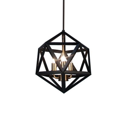 3LT Incandescent Chandelier, BLK/AB | Elegant Lighting | High-Quality Home Decor