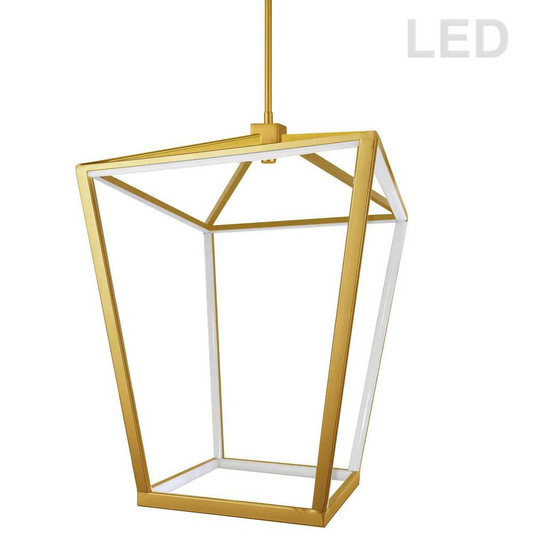 Contemporary Cage Chandelier with 64W, AGB, WH Silicone Diffuser