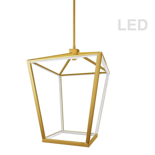 46W Chandelier, AGB, WH Silicone Diffuser - Contemporary Cage Pendant Lighting