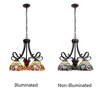 CHLOE Lighting SERENITY Victorian Tiffany-Style Dark Bronze 5 Light Large Chandelier 25" Wide