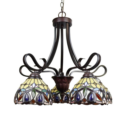 CHLOE Lighting SERENITY Victorian Tiffany-Style Dark Bronze 5 Light Large Chandelier 25" Wide