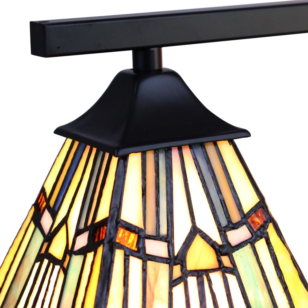 CHLOE Lighting KINSEY Mission Tiffany-style Blackish Bronze 3 Light Mini Chandelier 27" Wide