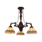 CHLOE Lighting BELLE Mission Tiffany-style Blackish Bronze 3 Light Mini Chandelier 21" Wide