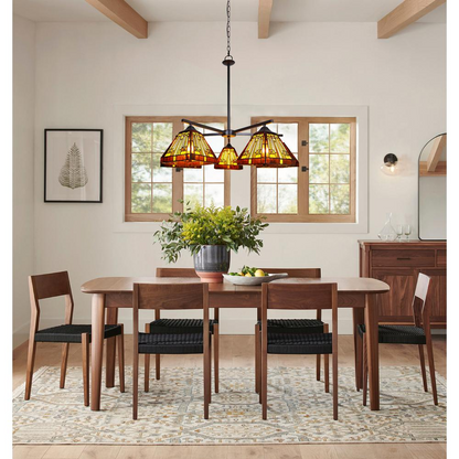 CHLOE Lighting INNES Mission Tiffany-Style Blackish Bronze 5 Light Large Chandelier 30" Wide