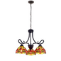 CHLOE Lighting EMPRESS Dragonfly Tiffany-style Dark Bronze 3 Light Mini Chandelier 24" Wide