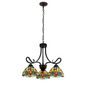 CHLOE Lighting EMPRESS Dragonfly Tiffany-style Dark Bronze 3 Light Mini Chandelier 24" Wide