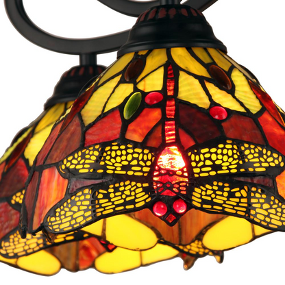 CHLOE Lighting EMPRESS Dragonfly Tiffany-style Dark Bronze Chandelier - Elegant 5 Light Large Chandelier 27" Wide