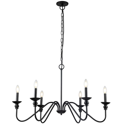 6LT Incandescent Chandelier, MB - Elegant Lighting for Traditional Decor