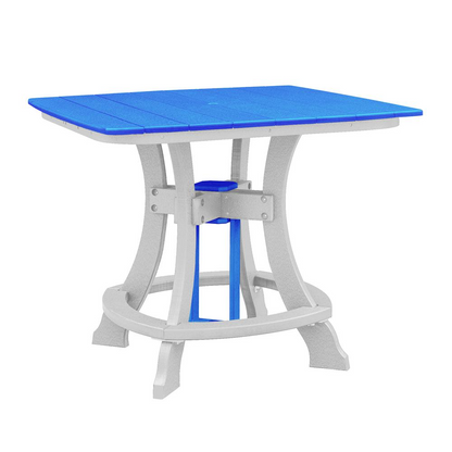 OS Home and Office CS130BW-K Five Piece Square Counter Height Dining Set in Blue on a White Base