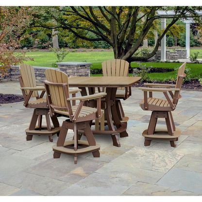 OS Home and Office Model CS130CTB-K Five Piece Square Counter Height Dining Set in Cedar on a Tudor Brown Base