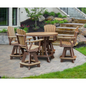 OS Home and Office Model CR130CTB-K Five Piece Round Counter Height Dining Set in Cedar on a Tudor Brown Base