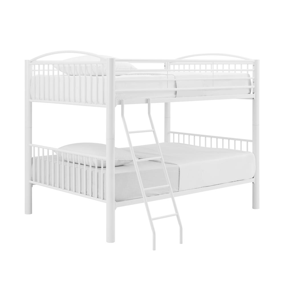 Heavy Metal Full Full White Bunk Bed | Sturdy Metal Frame | Ideal for Children's Room