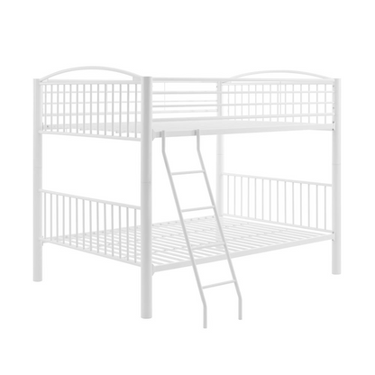 Heavy Metal Full Full White Bunk Bed | Sturdy Metal Frame | Ideal for Children's Room