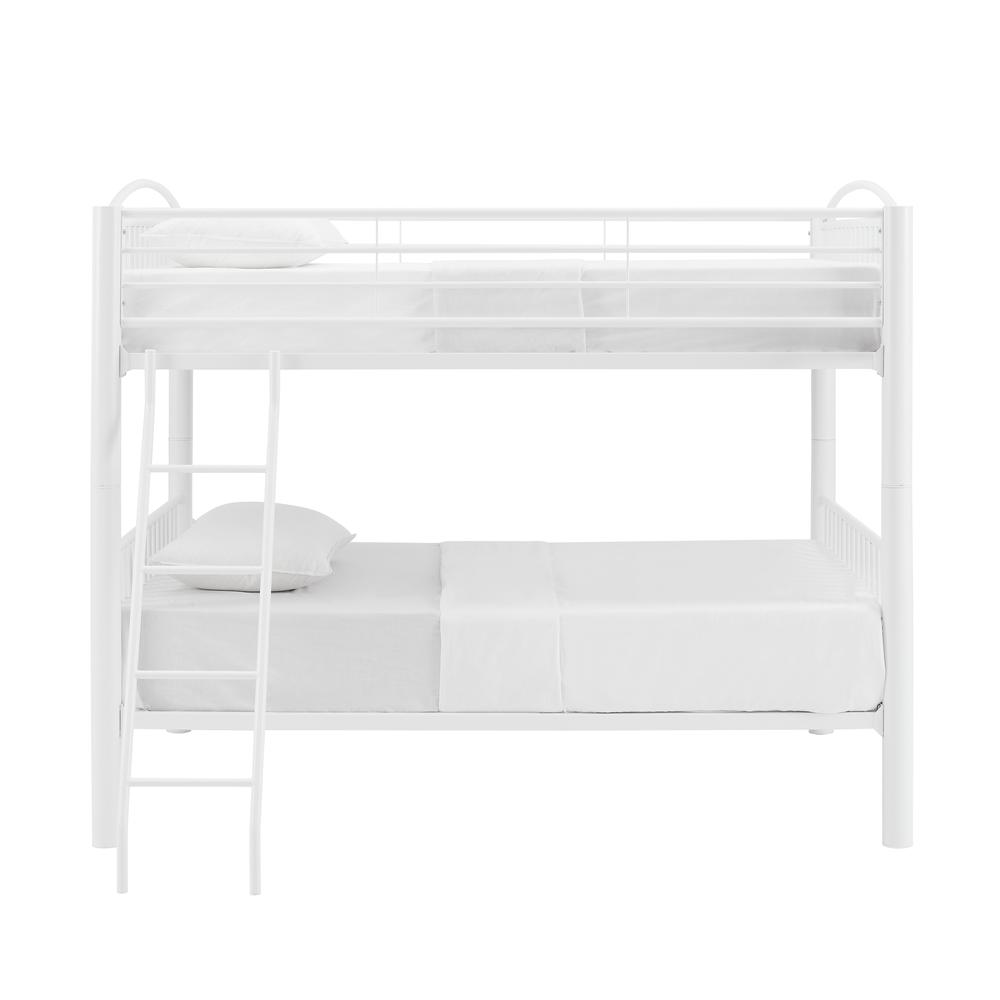 Heavy Metal Full Full White Bunk Bed | Sturdy Metal Frame | Ideal for Children's Room