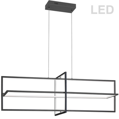 55W Horiz Chandelier MB, WH Acrylic Diffuser - Stylish and Versatile Lighting